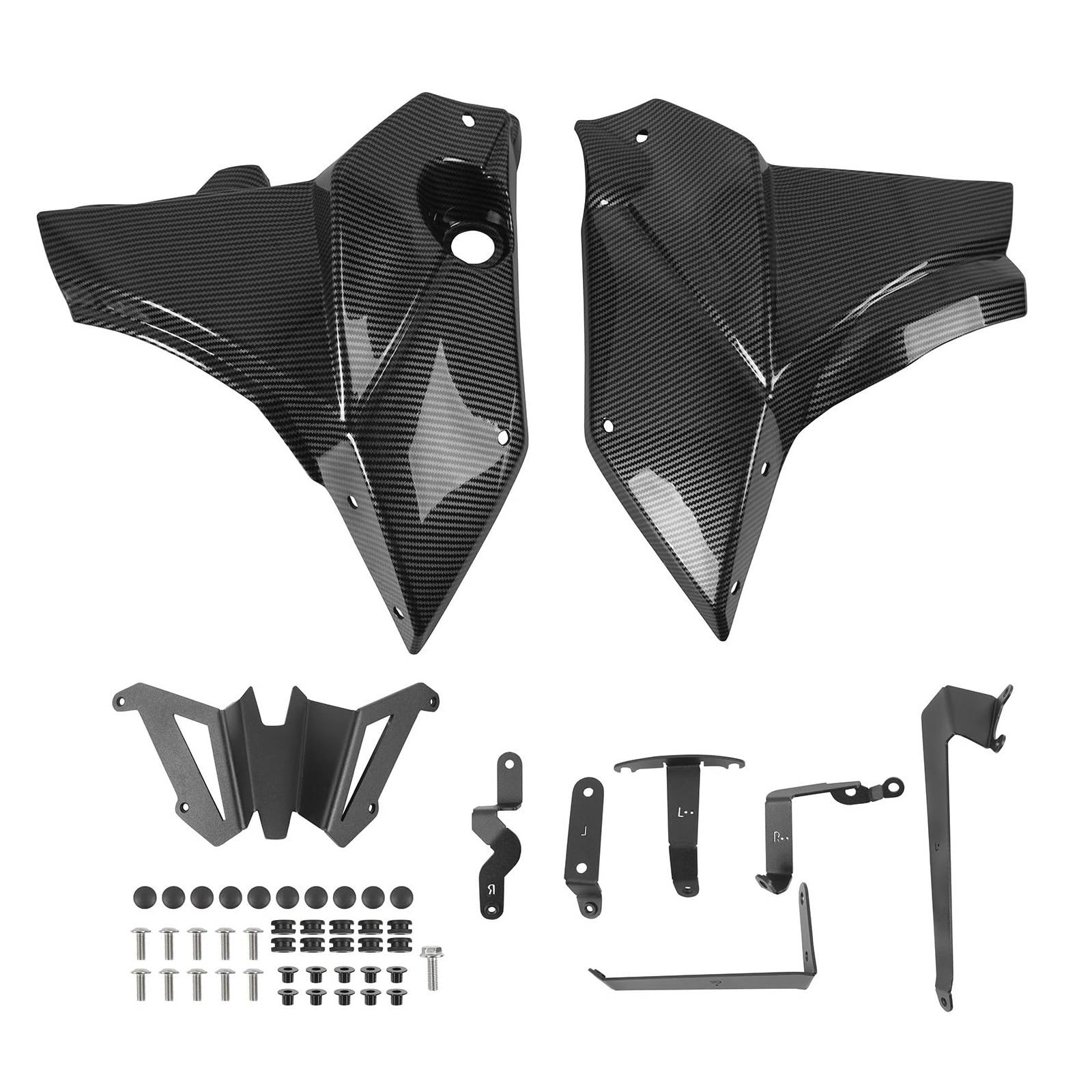 Passt Für Yamaha MT-07 MT07 FZ07 FZ-07 2021-2023 Motorrad Motor Spoiler Bauch Platte Unter Halterung(Carbon fiber appearance) von RYMZBE