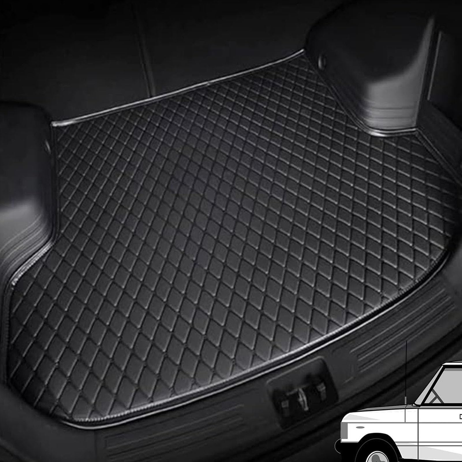 Kofferraum Schutzmatte, für Toyota Sequoia 2008-2010 Auto Kofferraummatten Wasserdicht Antirutsch Kofferraumwanne Teppich Innenraum ZubehöR,A von RYUEDCF