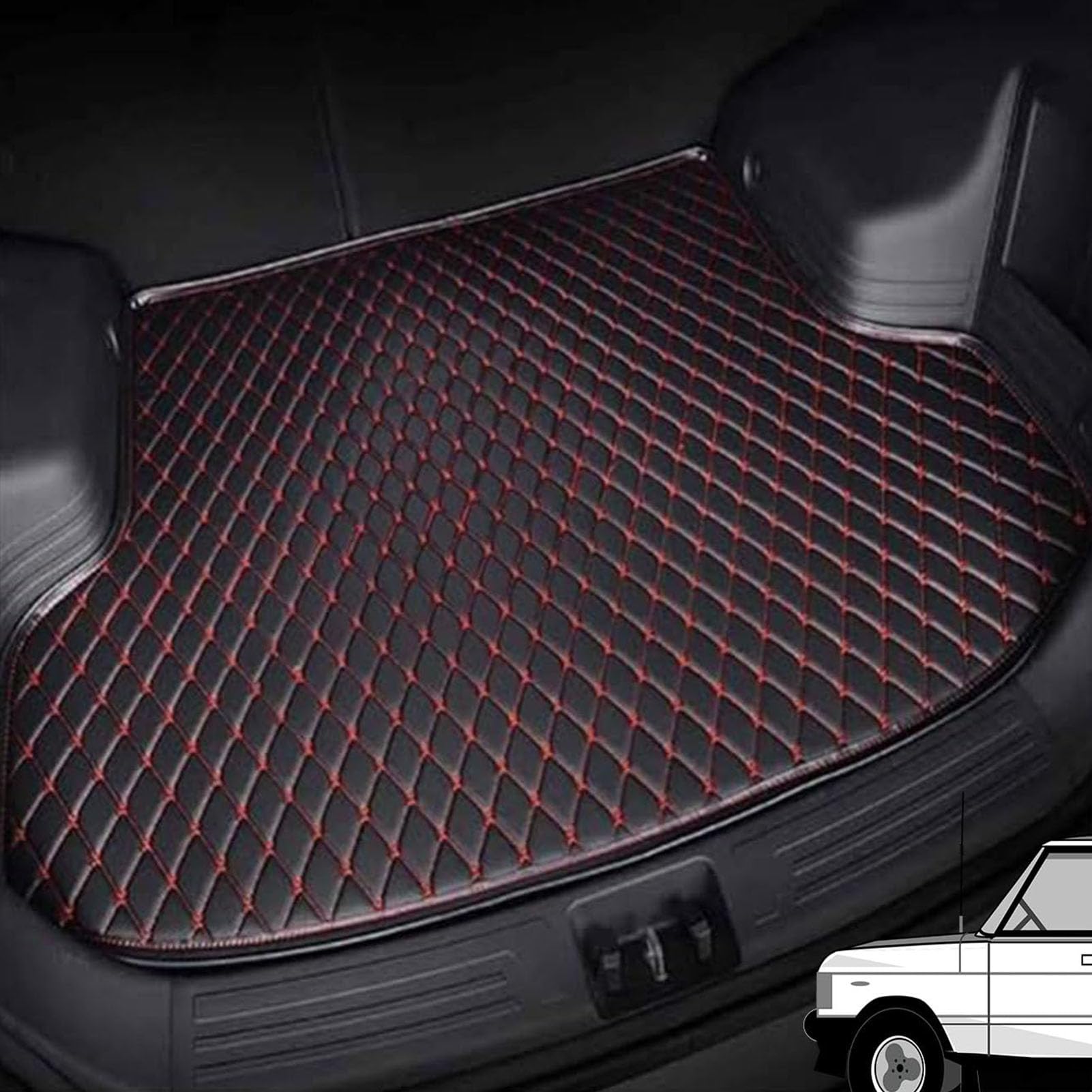 Kofferraum Schutzmatte, für Toyota Sequoia 2008-2010 Auto Kofferraummatten Wasserdicht Antirutsch Kofferraumwanne Teppich Innenraum ZubehöR,B von RYUEDCF
