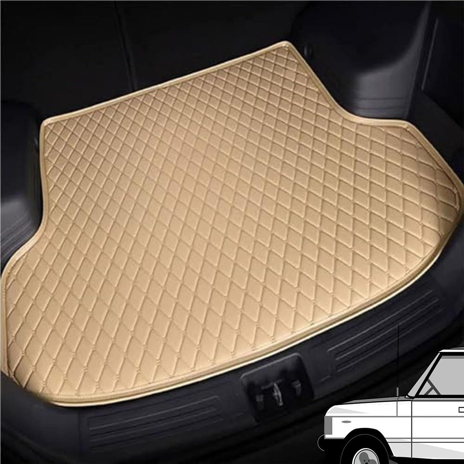 Kofferraum Schutzmatte, für Toyota Sequoia 2008-2010 Auto Kofferraummatten Wasserdicht Antirutsch Kofferraumwanne Teppich Innenraum ZubehöR,D von RYUEDCF