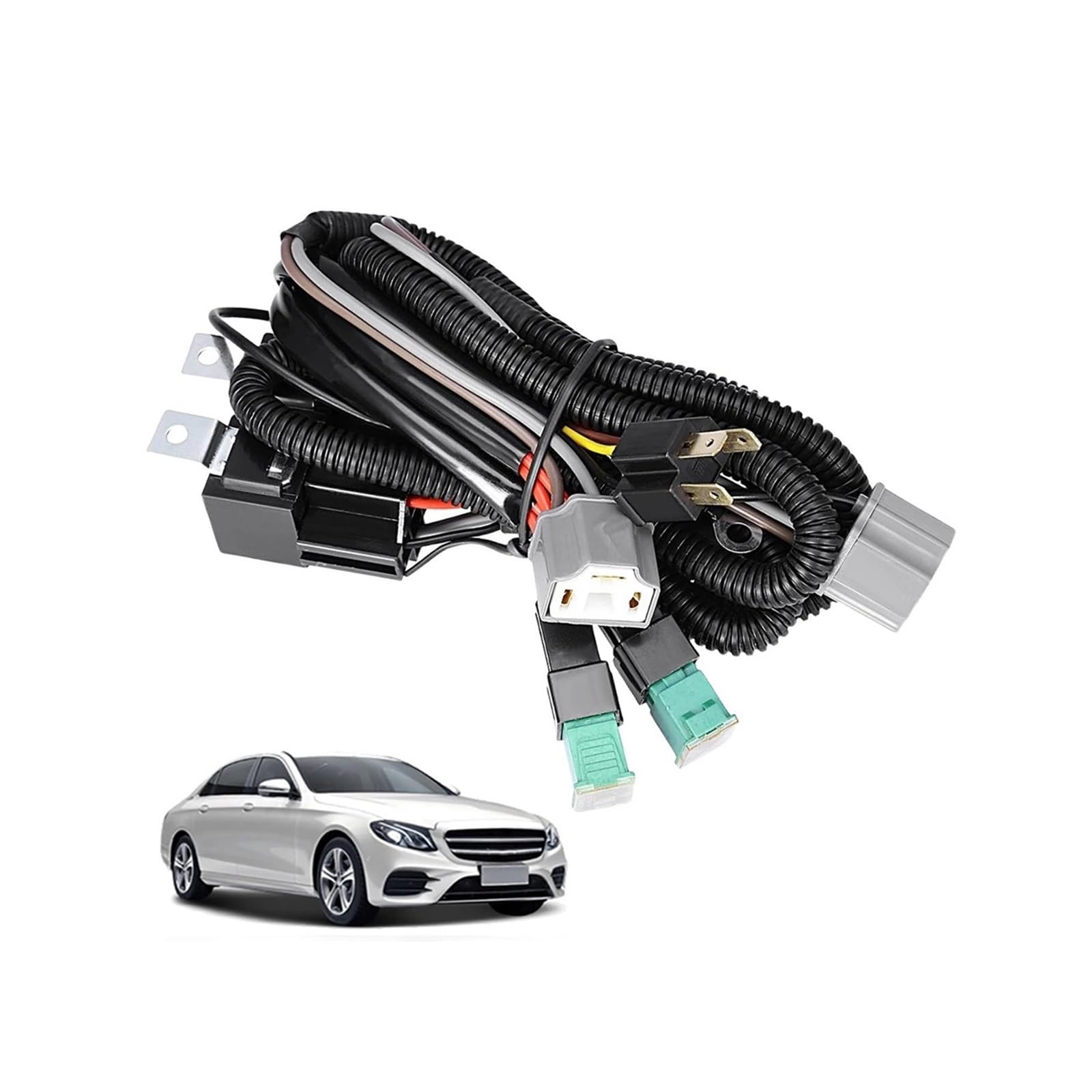 12-V-Auto-H4-LED-Scheinwerfer-Relais-Kabelbaum-Kit H4-Relais-Kabelbaum-LED-Scheinwerfer-Kabelverlängerung mit hitzebeständigen Keramiksteckern 12-V-Auto-H4-LED-Scheinwerfer-Relais-Kabelbaum-Kit H4-Relais-Kabelbaum-LED-Scheinwerfer-Kabelverlängerung mit hitzebeständigen Keramiksteckern von RYWRLQRA