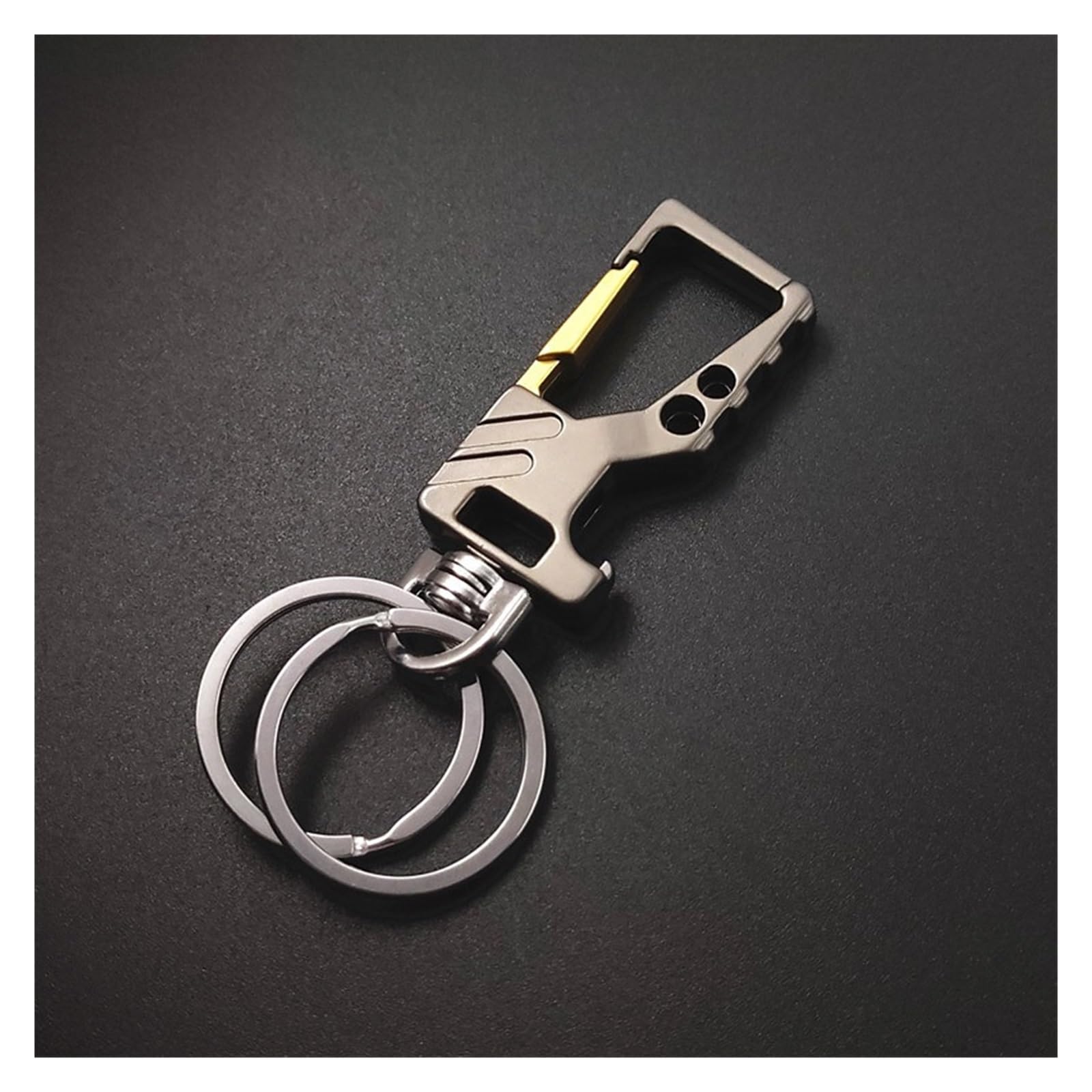 20 Stück Robuster Schlüsselanhänger aus Metall mit Flaschenöffner, Autoschlüsselanhänger mit 2 Schlüsselringen aus Metall, Karabinerhaken, Auto-Schlüsselanhänger(20 Pcs Black Matt) von RYWRLQRA