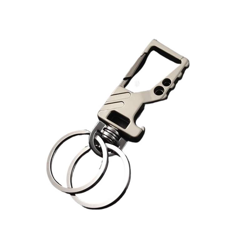20 Stück Robuster Schlüsselanhänger aus Metall mit Flaschenöffner, Autoschlüsselanhänger mit 2 Schlüsselringen aus Metall, Karabinerhaken, Auto-Schlüsselanhänger(20 Pcs Silver) von RYWRLQRA