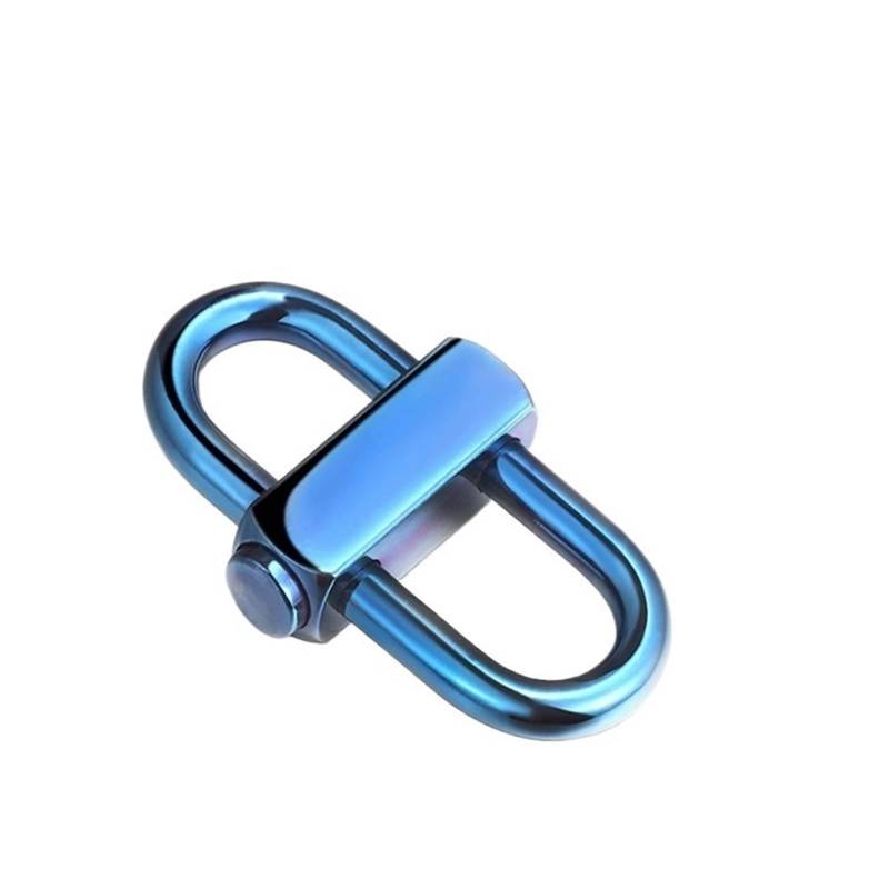 Echt Titan Sicherheit Schlüsselbund Männer Taille Hängen Luban Lock Stil Auto Schlüssel Kette Super Licht Anti-verloren Schlüssel Zubehör(Titanium-Blue) von RYWRLQRA