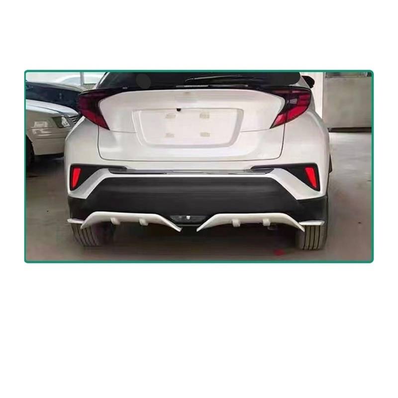 Kompatibel für Toyota CHR 2016-2020 Heckstoßstangendiffusor 4-teiliger Spoiler Hecklippe Außenmodifikation FRP-Harz Autozubehör(White) von RYWRLQRA