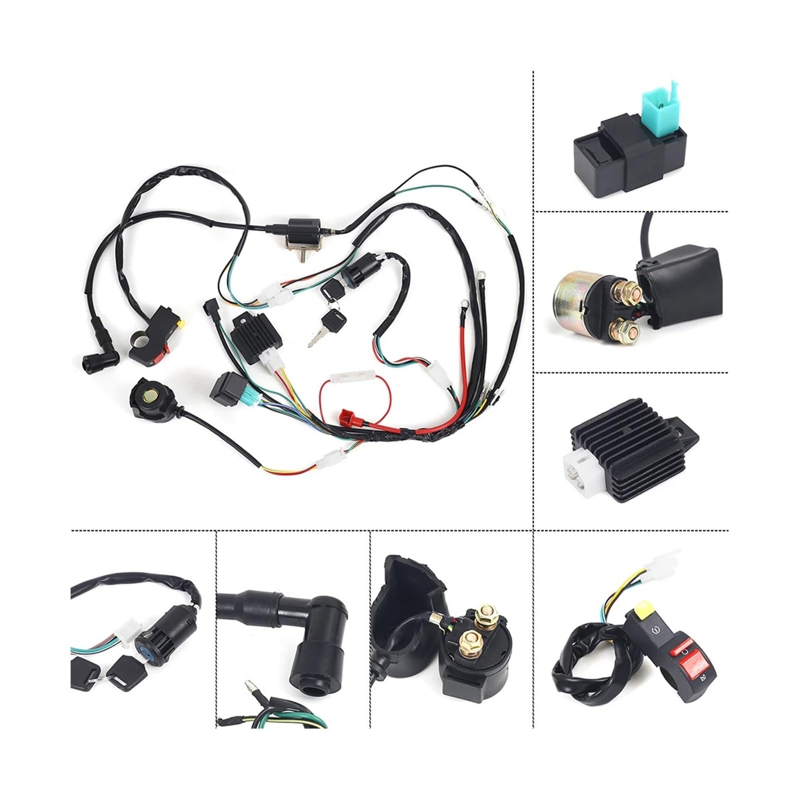 Kompletter elektrischer Kabelbaum 50 70 90cc 110cc 125cc Kabelbaum Webstuhl Magnetspule CDI Quad Dirt Bike ATV Kompletter elektrischer Kabelbaum 50 70 90cc 110cc 125cc Kabelbaum Webstuhl Magnetspule CDI Quad Dirt Bike ATV von RYWRLQRA