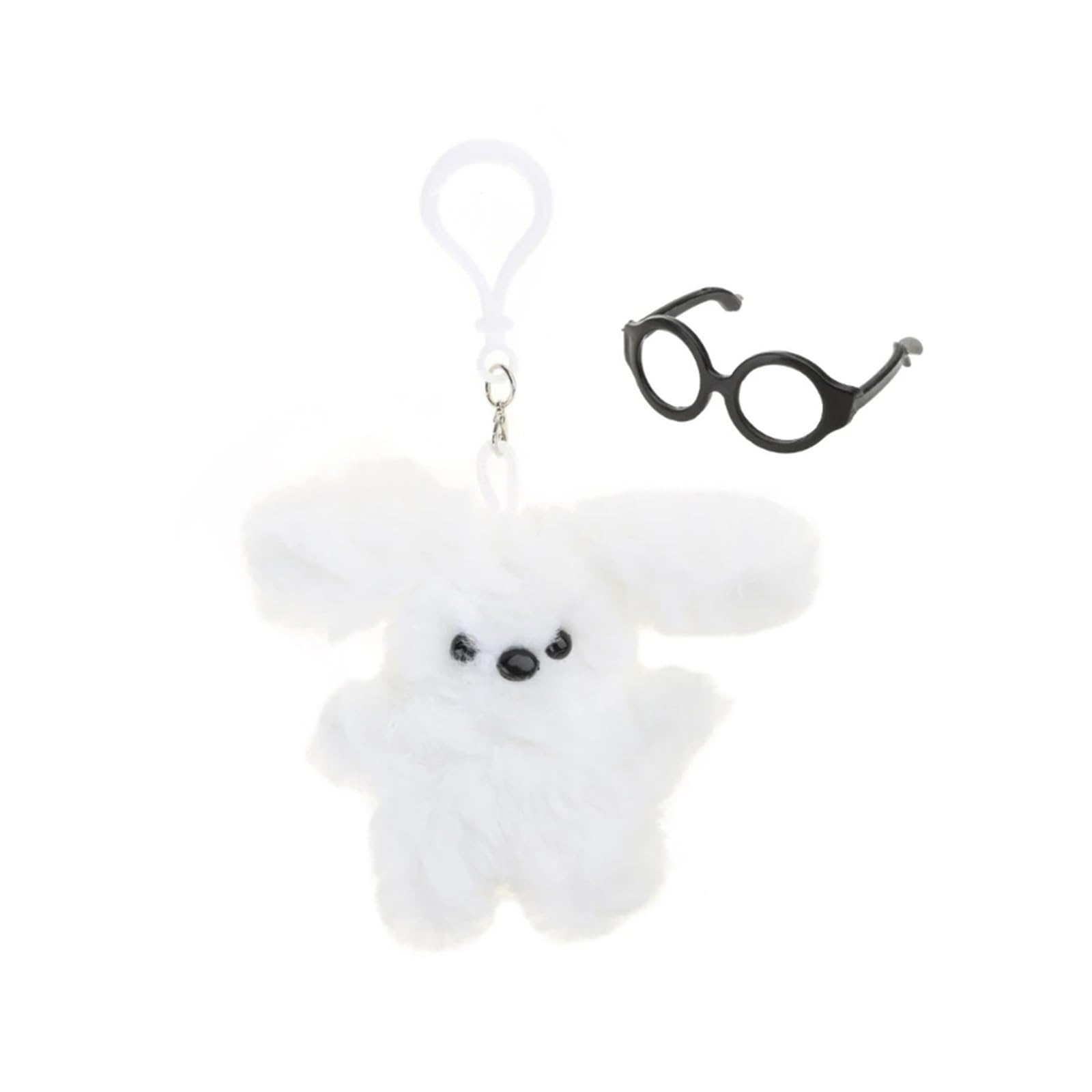 Niedlicher Plüsch-Kaninchen-Anhänger, weiches weißes Tier, Brille, Charm, Schlüsselanhänger, Ornament for Handys, Auto, Rucksack, Dekoration Niedlicher Plüsch-Kaninchen-Anhänger, weiches weißes Tier, Brille, Charm, Schlüsselanhänger, Ornament for Handys, Auto, Rucksack, Dekoration von RYWRLQRA
