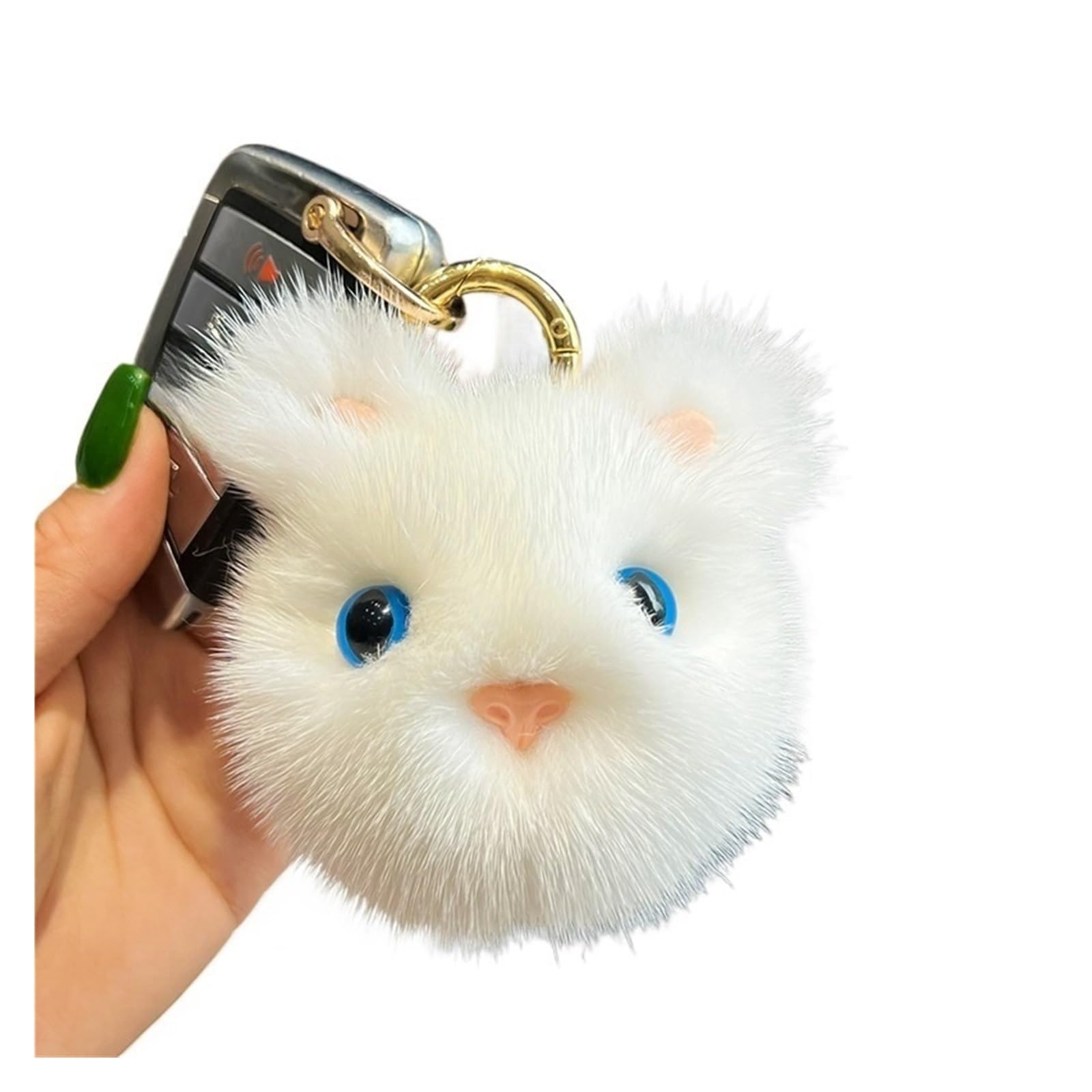 Schlüsselanhänger Mädchen Plüsch Ball Spielzeug Handtasche Charm Anhänger Frauen Auto Schlüsselanhänger Ornamente Kinder Geschenk(White) von RYWRLQRA