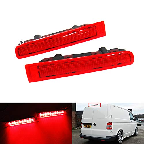 2 x rote Linse LED hinten Scheunentor High Level Center Dritte Bremsleuchte links rechts für 2003–2015 Transporter T5 Caravelle Multivan MK V von RZG