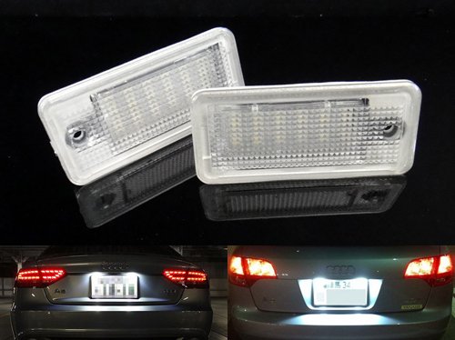 2x LED Kennzeichenbeleuchtung weiß Canbus für A3 S3 RS3 A4 S4 RS4 A5 A6 S6 RS6 A8 S8 Q7 von RZG