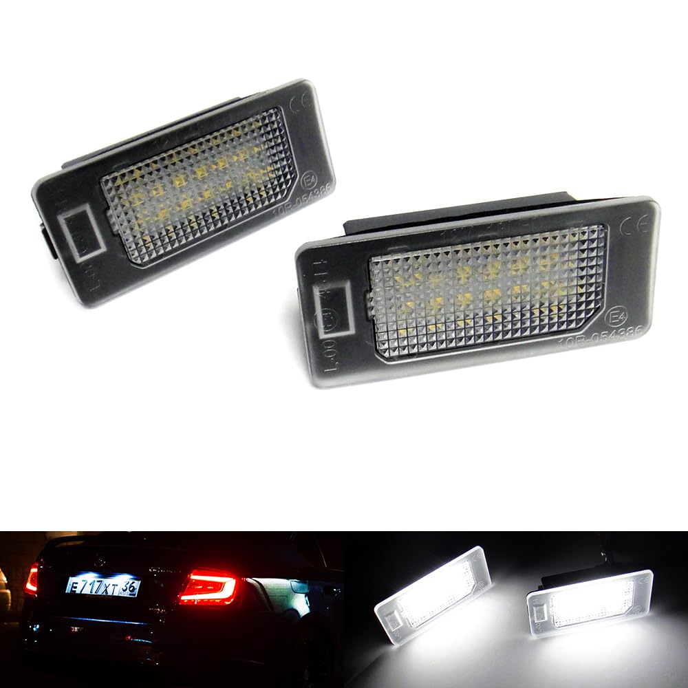 RZG 2x LED Kennzeichenbeleuchtung Weiß Canbus für Ateca Formentor Ibiza IV ST Fabia Kamiq Octavia Rapid Superb Yeti von RZG