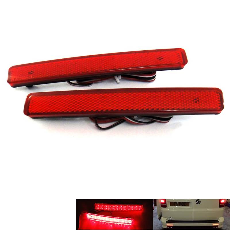 Rückstrahler für Stoßstangen, Stoßstangen-Reflektor, LED-Bremslichter, Rot, 2 Stück von RZG