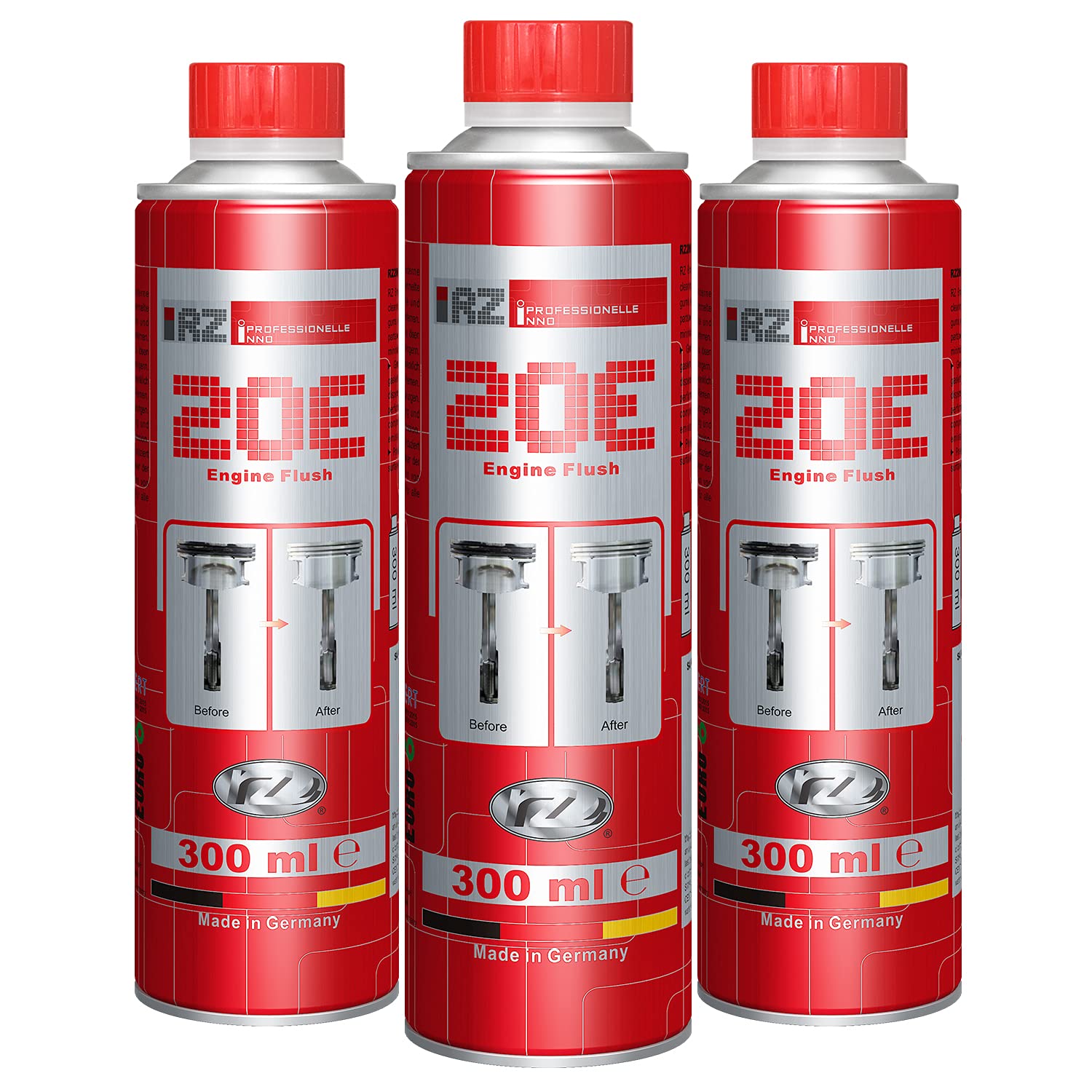 3X RZ20E Motorspülung| Motorreiniger | Ölspülung | Ölsystemreiniger | Öl Additiv | Motorclean | Engine Flush | 300 ml Dose von RZOIL