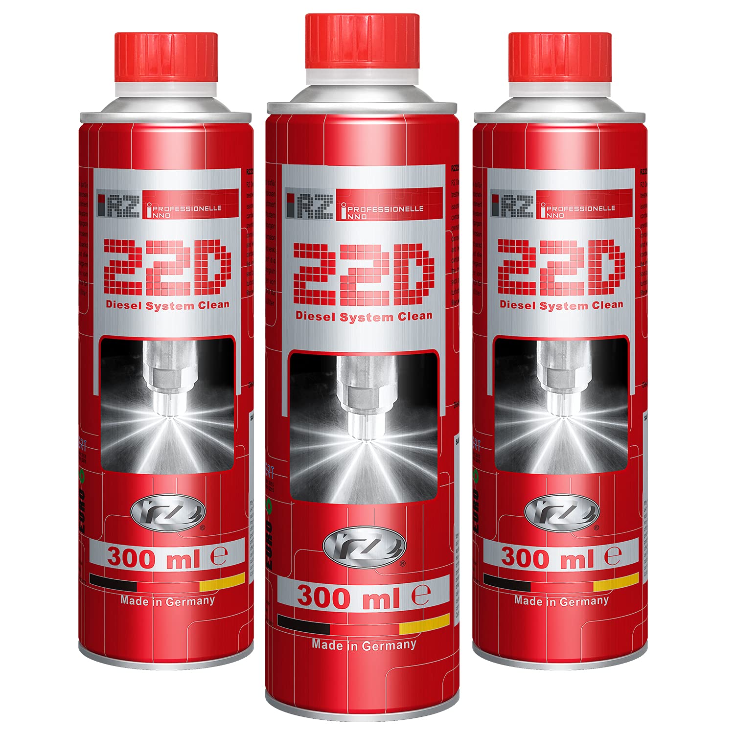 3X RZ22D Diesel System Reiniger | Einspritzsystem Reiniger | Injektor Reiniger | Diesel Additiv | Korrosionsschutz | TÜV-Geprüft | 300 ml Dose von RZOIL