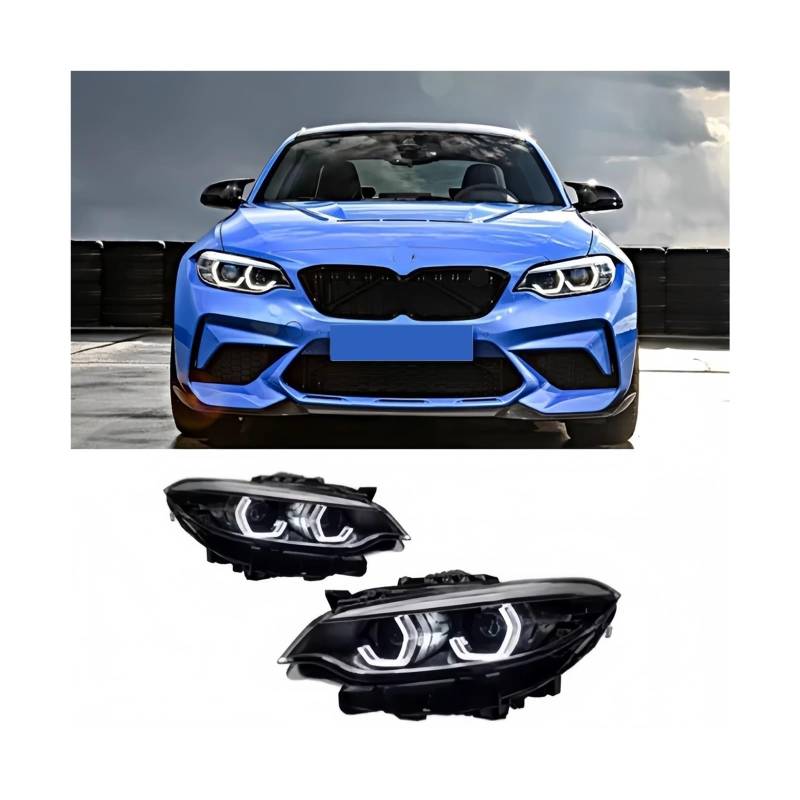 Autoscheinwerfer Kompatibel for BMW 2 Serie F22 F23 218 220 M2 High Profile Voll-LED-Scheinwerfer-Baugruppe(Left steering wheel,Halogen) von RZYHBVHX