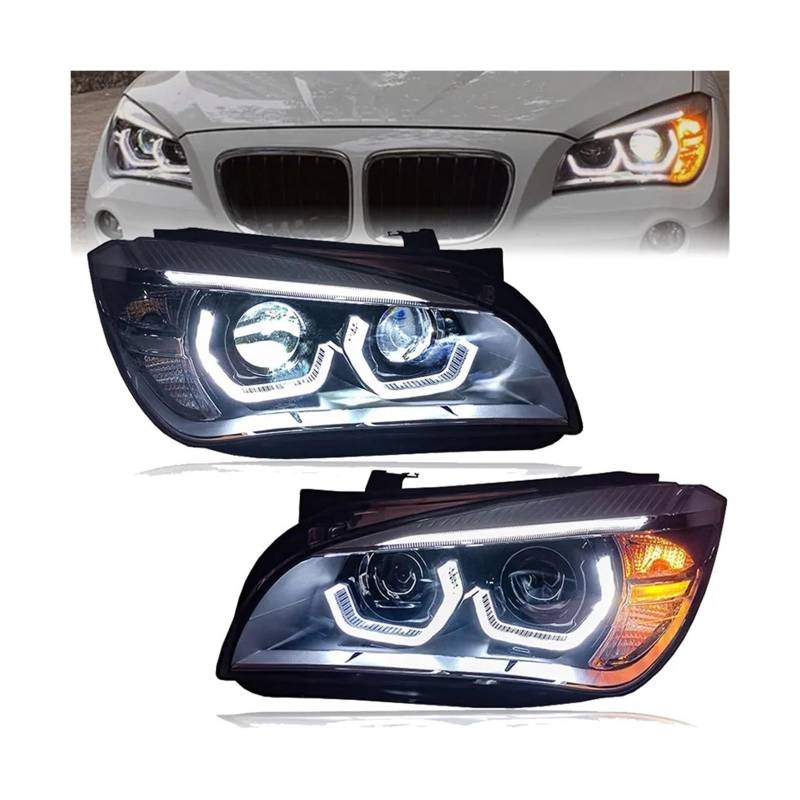 Paar Auto-Scheinwerfer for Bmw X1 E84 F49 2010-2015 Modifiziertes LED DRL Angel Eye Front Lampe Assembly Automotive Accessoires kompatibel(For Original Xenon) von RZYHBVHX