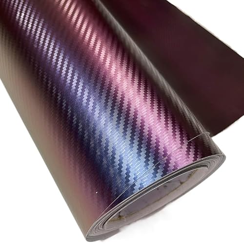 RaamKa Auto Chamäleon Wrap 3D purple blue Vinyl 30CM X 152CM Lila Kohlenstofffaser Auto Folie von RAAMKA