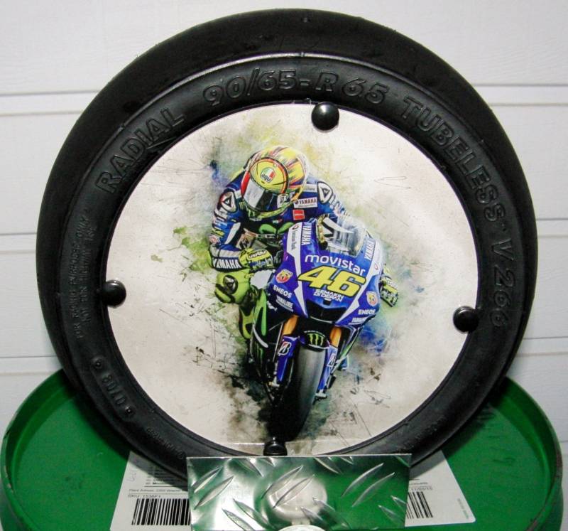 Rossi "Art" VR 46 Moto GP "Minislick" Motorsport Geschenk, von Race Tire Art