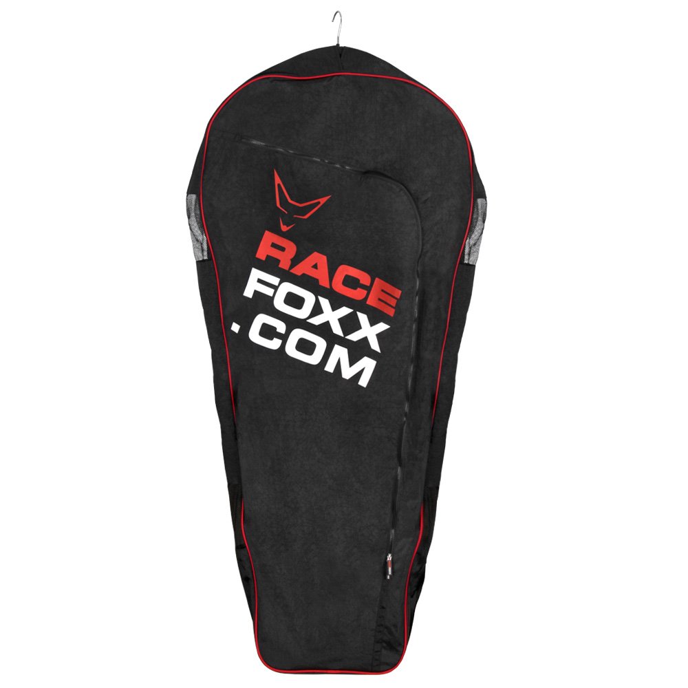 RACEFOXX Motorrad Lederkombi Tasche Rennanzug Rennkombi Anzug Sack Schutzhülle mit individuellem Aufdruck von WE ARE RACING. RACEFOXX.COM