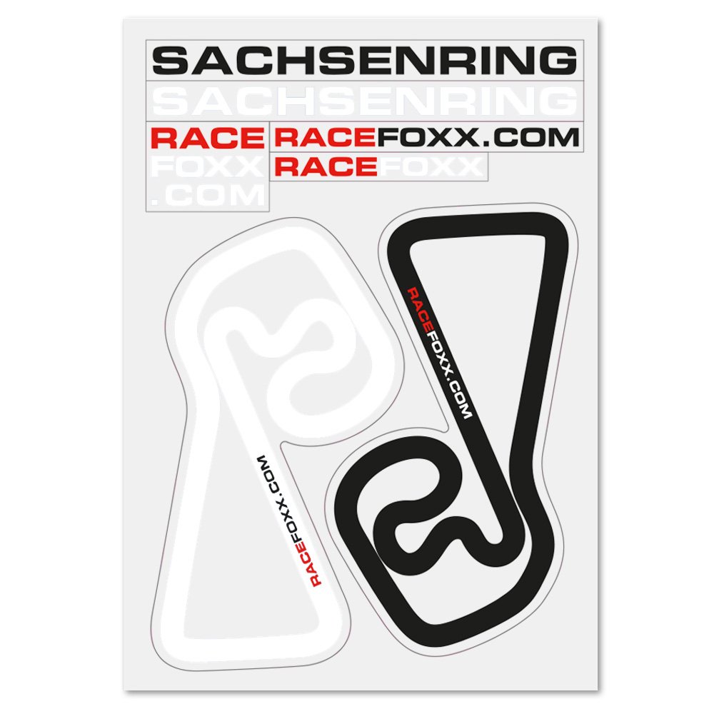 RACEFOXX Sachsenring Aufkleber, Auto Folienaufkleber, Autoaufkleber, Rennstrecken, Sticker, Rennstrecke, Folie von WE ARE RACING. RACEFOXX.COM