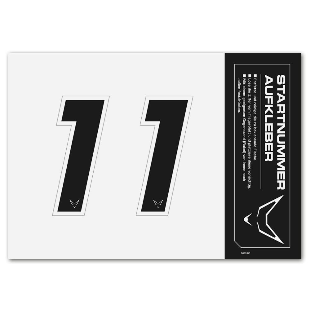 Startnummer Aufkleber 2er Set, schwarz, # 1 Startnummer Aufkleber 2er Set, schwarz, # 1 von WE ARE RACING. RACEFOXX.COM