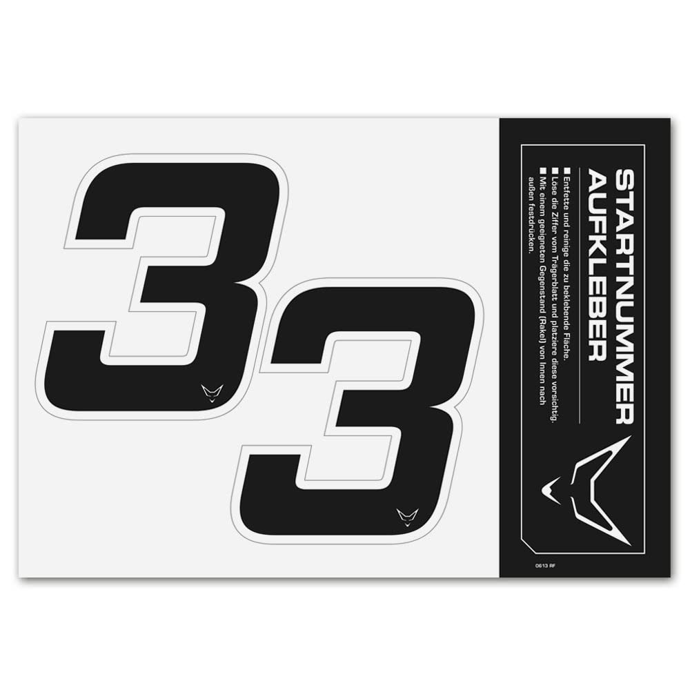 Startnummer Aufkleber 2er Set, schwarz, # 3 Startnummer Aufkleber 2er Set, schwarz, # 3 von WE ARE RACING. RACEFOXX.COM