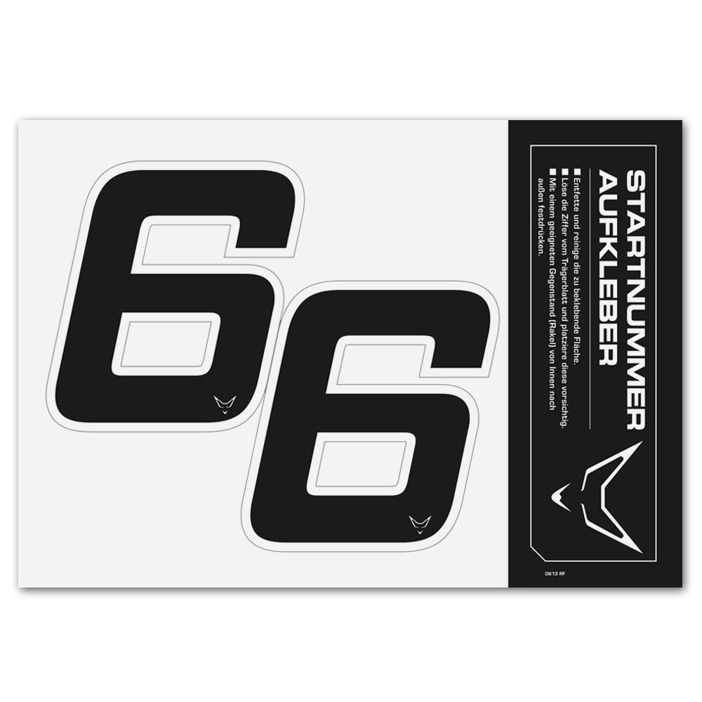 Startnummer Aufkleber 2er Set, schwarz, # 6 Startnummer Aufkleber 2er Set, schwarz, # 6 von WE ARE RACING. RACEFOXX.COM