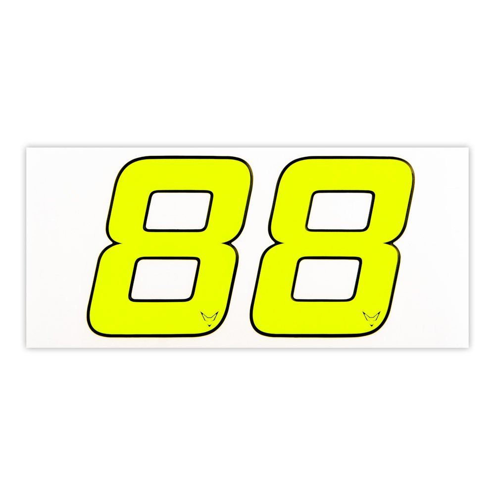 Mülltonnen Sticker, Zahlen, Nummern, Zahl, Nummer, Hausnummer, Startnummer, Aufkleber, 2er Set, neon, 8, RACEFOXX von WE ARE RACING. RACEFOXX.COM