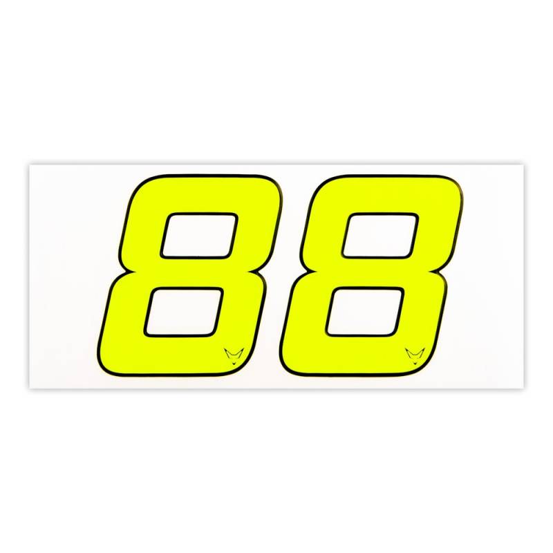 Mülltonnen Sticker, Zahlen, Nummern, Zahl, Nummer, Hausnummer, Startnummer, Aufkleber, 2er Set, neon, 8, RACEFOXX von WE ARE RACING. RACEFOXX.COM
