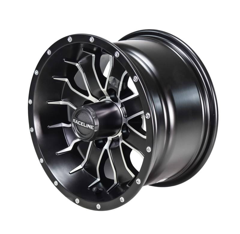 Raceline G77 Mamba Golf-Rad mit satinierter Bearbeitung (4 x 101 mm, 5 mm Offset) Schwarz von Raceline