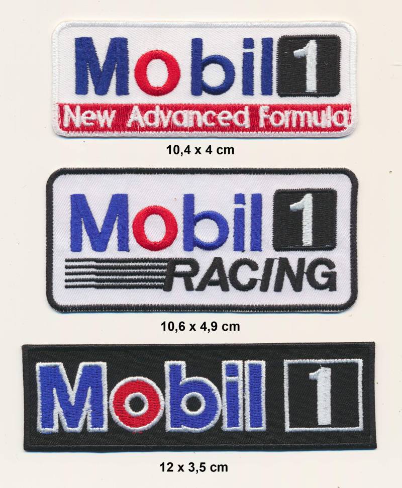 MOBIL Aufnäher Patches 3 Stück Set Motorenöl Racing Motorsport Rennsport von Racing Classics