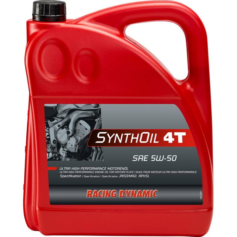 Racing Dynamic Motoröl Synthoil 4T SAE 5W-50 – Synthetisch – 1000ml neutral von Racing Dynamic