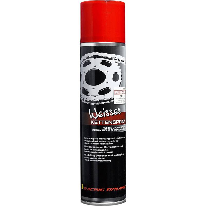 Racing Dynamic Weißes Kettenspray – 500ml – O-/X-/Z-Ringe Schutz – PTFE neutral von Racing Dynamic