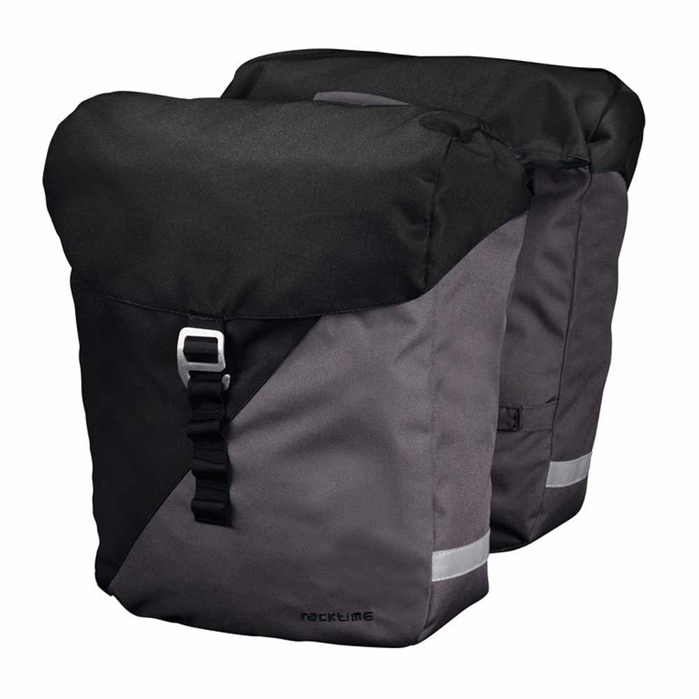 Racktime Fahrradtasche Vida inkl. Snapit Adapter Schwarz/Grau + Flicken von Racktime
