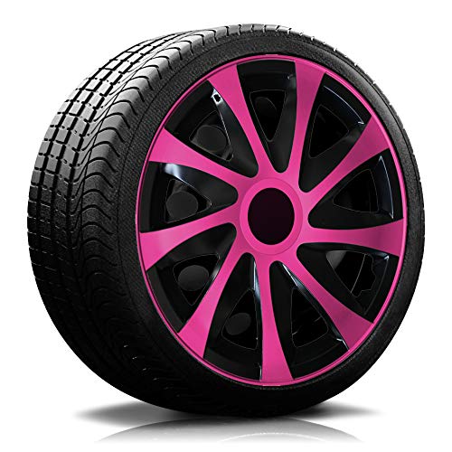 14 Zoll RKK04 Multi-Color Line (Schwarz-Pink) Radkappen/Radzierblenden 4 Stück von Radkappen König