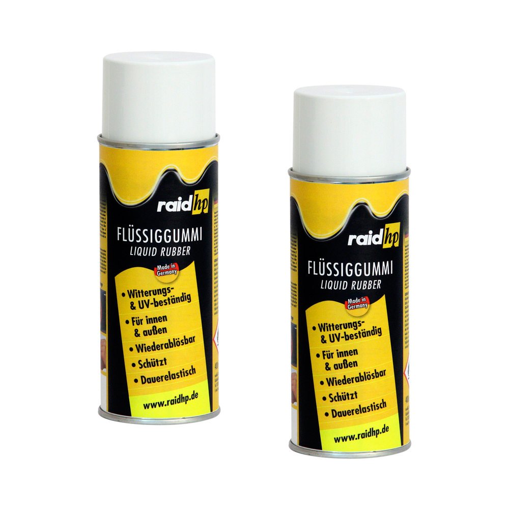 Raid HP 380232 Flüssiggummi 800ml Weiss-MATT Sprühfolie Felgenfolie. Dauerelastische Gummierung für innen und außen für Auto Boot Motorrad Quad Fahrrad Freizeit Hobby von Raid HP