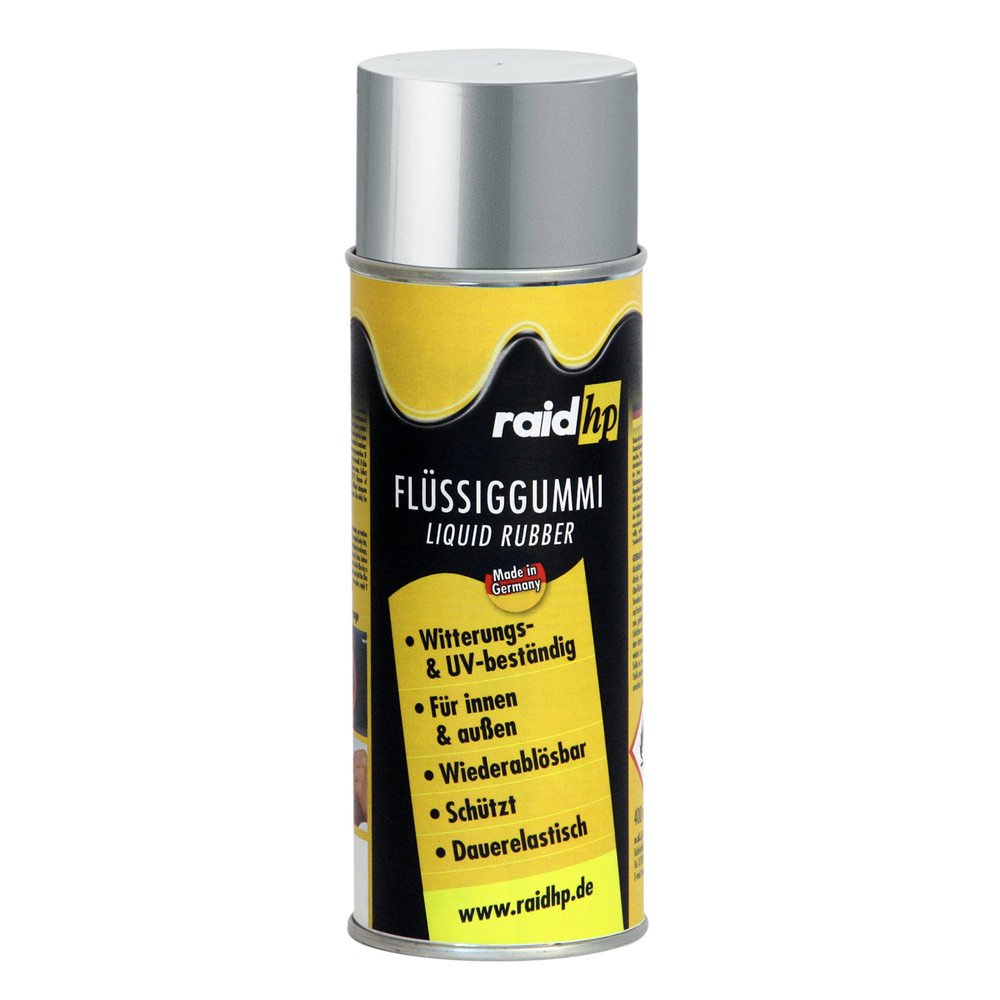 raid hp Flüssiggummi 400ml Sprühfolie Felgenfolie. Dauerelastische Gummierung für innen und außen für Auto Boot Motorrad Quad Fahrrad Freizeit Hobby, SILBER-METALLIC-MATT raid hp Flüssiggummi 400ml Sprühfolie Felgenfolie. Dauerelastische Gummierung für innen und außen für Auto Boot Motorrad Quad Fahrrad Freizeit Hobby, SILBER-METALLIC-MATT von Raid HP
