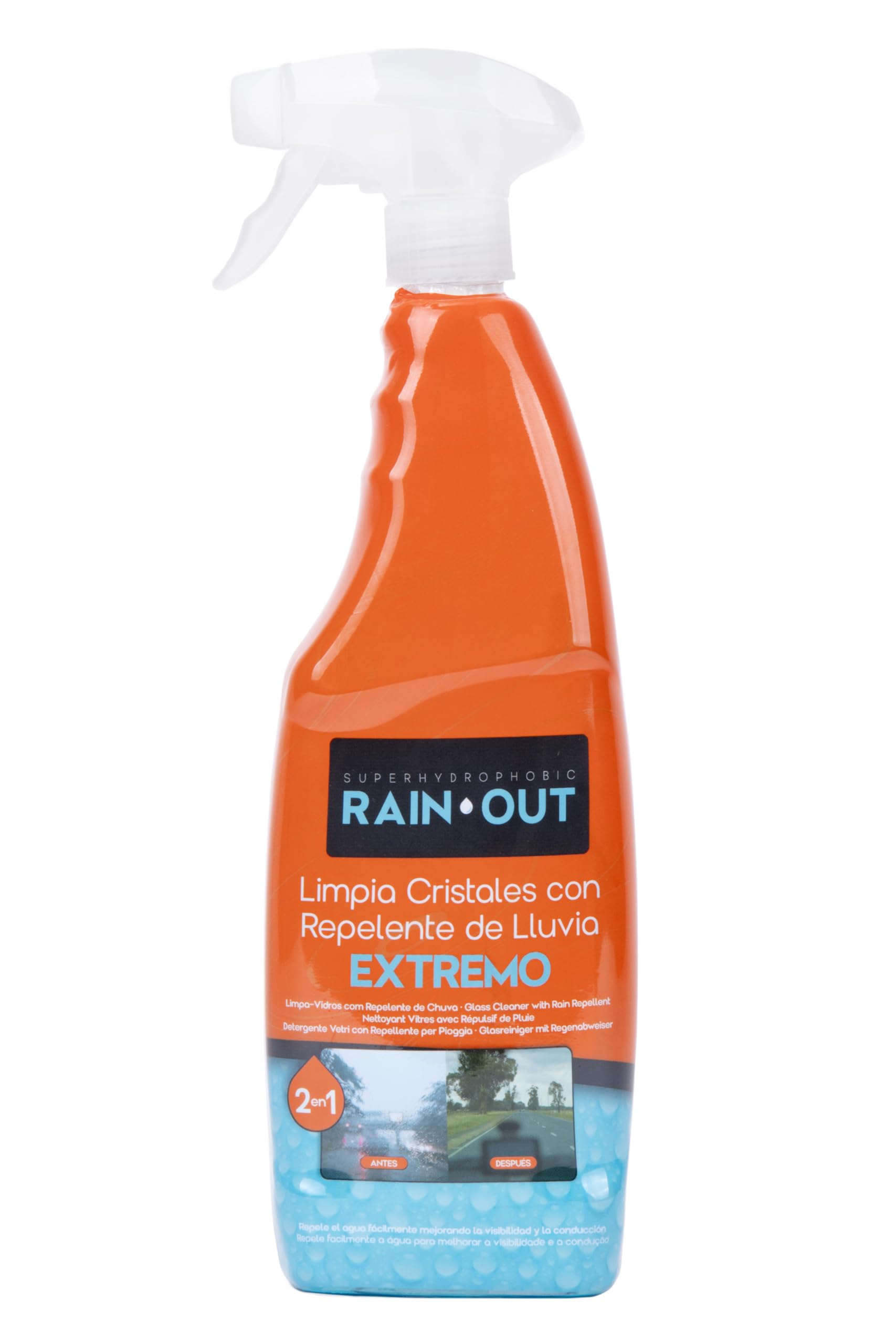 Rain Out Extrem Regenabweisend + Fensterreiniger 2in1 750 ml. Sichtbarkeit und Fahrsicherheit. Absolute Konzentration. Rain Out Extrem Regenabweisend + Fensterreiniger 2in1 750 ml. Sichtbarkeit und Fahrsicherheit. Absolute Konzentration. von Rain Out