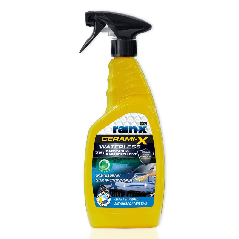 Rain-X Wasserlose Autopflege mit Regenabweiser - Reinigt, schützt & versiegelt den Lack - Für langanhaltenden Glanz - 750 ml von Rain-X