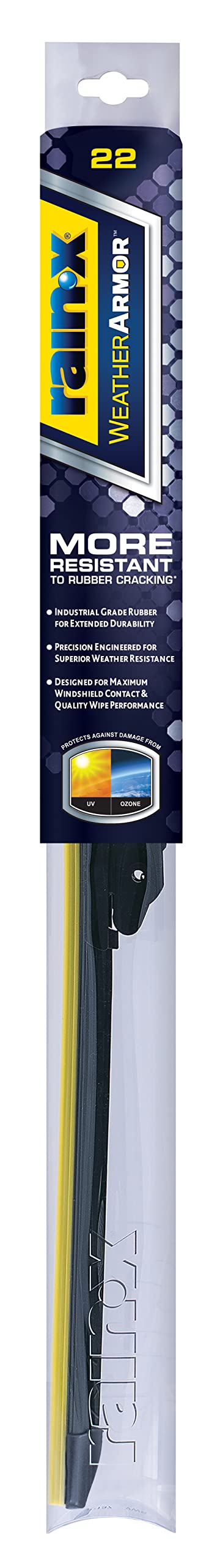 Rain-X 830216 WeatherArmor Beam Scheibenwischerblätter, 55,88 cm Scheibenwischer (1 Stück), Auto-Ersatz-Scheibenwischerblätter mit industriellem synthetischem Gummi-Rakel von Rain-X