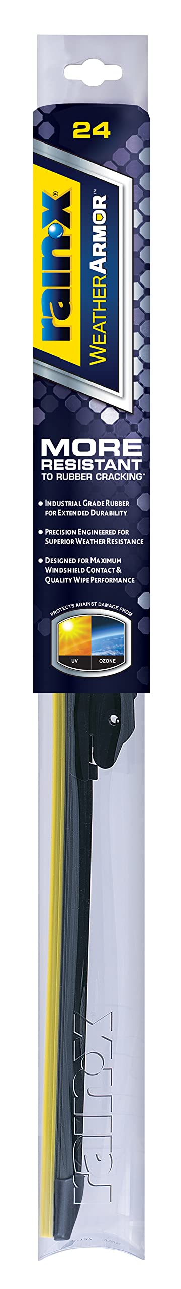 Rain-X 830216 WeatherArmor Beam Scheibenwischerblätter, 60,96 cm Scheibenwischer (1 Stück), Auto-Ersatz-Scheibenwischerblätter mit industriellem synthetischem Gummi-Rakel von Rain-X