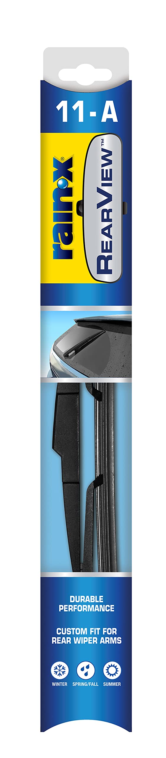 Rain-X 850030 RearView 11-A Heckscheibenwischerblatt, 27,9 cm Komposit-Heckwischerblatt, passend für Rock Lock 2 (1 Stück), Automobil-Ersatz-Wischerblätter, die OEM-Qualität und Designstandards von Rain-X