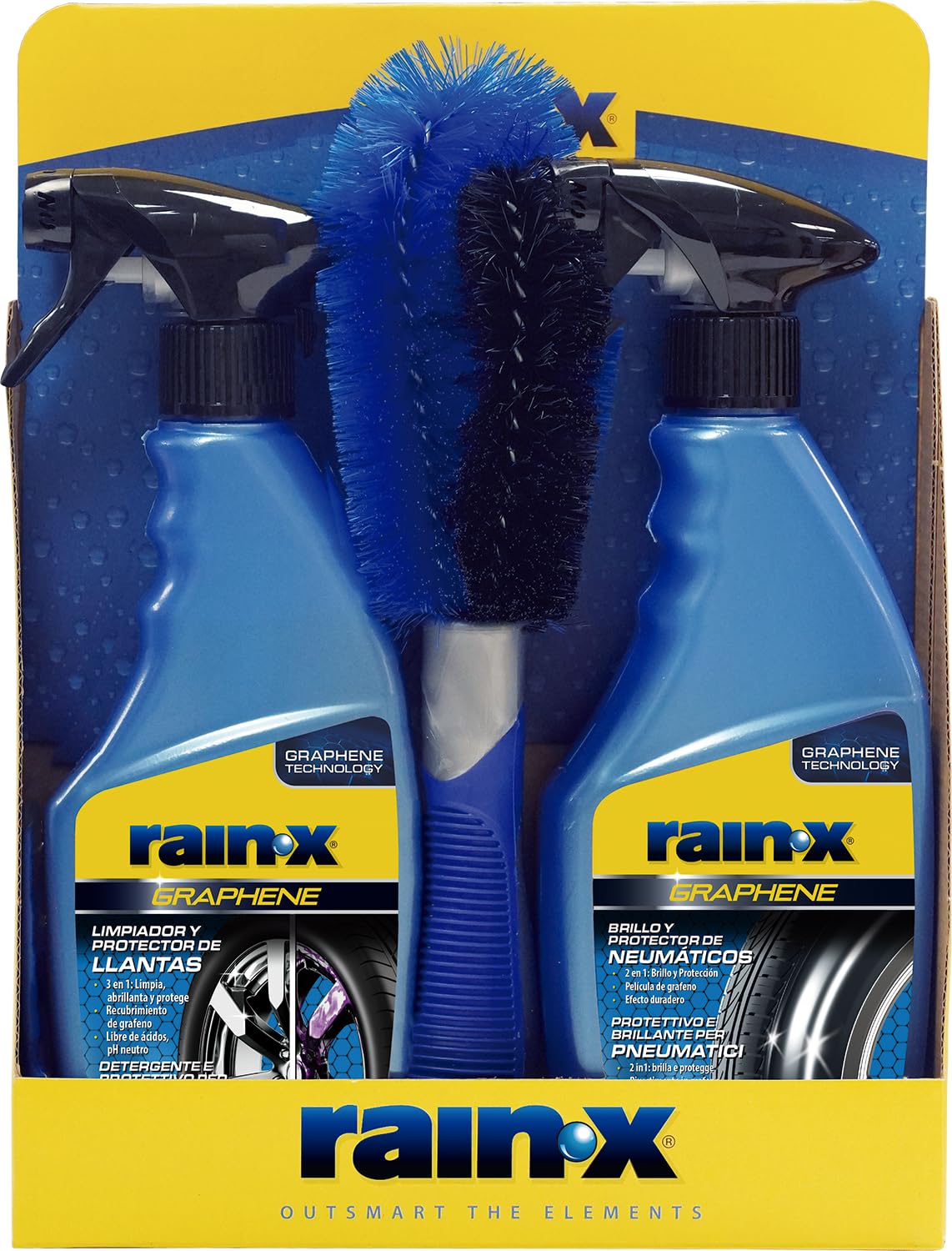 Rain-X Autofelgenreiniger und Reifenglanz mit Felgenbürste – Packung 2 x 500 ml Rain-X Autofelgenreiniger und Reifenglanz mit Felgenbürste – Packung 2 x 500 ml von Rain-X