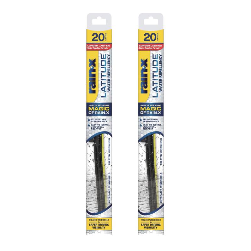 Rain-X Latitude 2-in-1 wasserabweisende Wischerblätter, 50,8 cm Scheibenwischer (2 Stück), Auto-Ersatz-Scheibenwischerblätter mit patentierter Rain-X Wasserabweiser-Formel 810166 von Rain-X