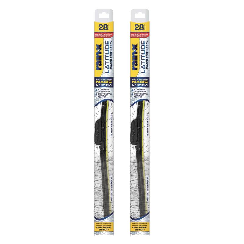 Rain-X Latitude 2-in-1 wasserabweisende Wischerblätter, 71,1 cm Scheibenwischer (2 Stück), Auto-Ersatz-Scheibenwischerblätter mit patentierter Rain-X Wasserabweisungs-Formel 810168 von Rain-X