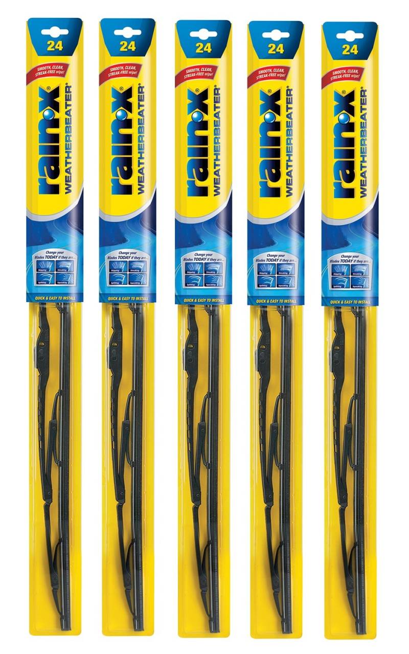 Rain-X RX30224-5PK Weatherbeater Wischerblatt, 61 cm Scheibenwischer (5 Stück), Auto-Ersatz-Scheibenwischerblätter, die OEM-Qualität und Haltbarkeitsstandards erfüllen oder übertreffen von Rain-X