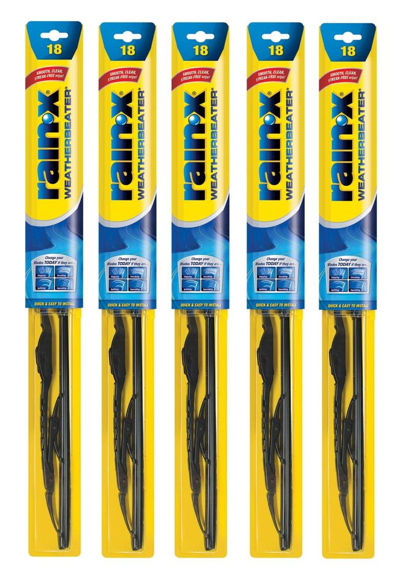 Rain-X WeatherBeater RX30218-5PK Scheibenwischerblätter, 45,7 cm Scheibenwischer (5 Stück), Auto-Ersatz-Scheibenwischerblätter, die OEM-Qualität und Haltbarkeitsstandards erfüllen oder übertreffen von Rain-X
