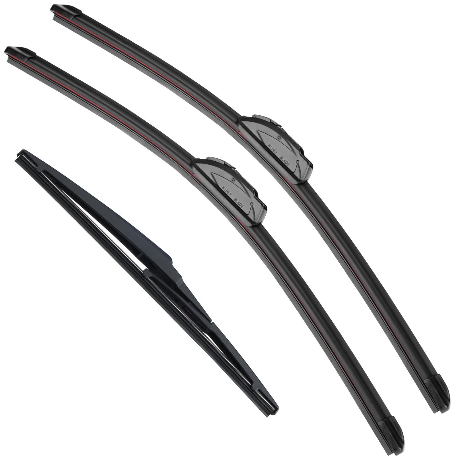 RAINTOK Scheibenwischerblätter Ersatz für Toyota Yaris 2007 2008 2009 2010 2011 Original Fabrikqualität vorne hinten Wischerblätter Set für mein Auto – 66 cm, 35,6 cm, 30,5 cm (3 Stück) von Raintok