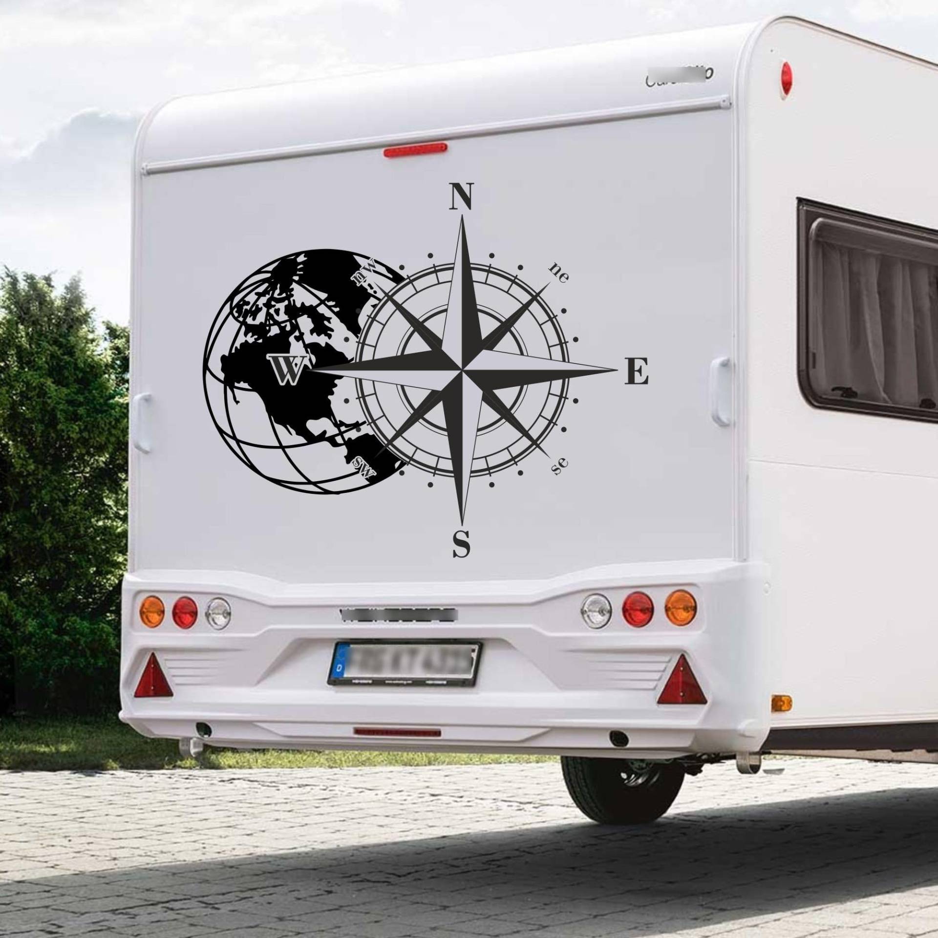 Rakelfix 1x Kompass Weltkugel Aufkleber Erde Erdkugel Wohnwagen Windrose Wohnmobil personalisierbar in Mehreren Größen Kompassrose Truck Sticker Rakelfix 1x Kompass Weltkugel Aufkleber Erde Erdkugel Wohnwagen Windrose Wohnmobil personalisierbar in Mehreren Größen Kompassrose Truck Sticker von Rakelfix