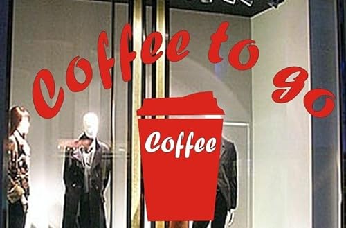 Rakelfix Coffee to go Aufkleber 60cm Werbung Schaufenster Beschriftung Kaffee zum mitnehmen Kaffee to go von Rakelfix